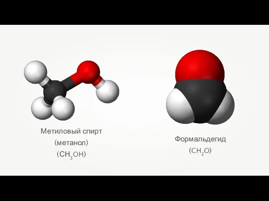 Метиловый спирт (метанол) (СН3OH) Формальдегид (CH2O)
