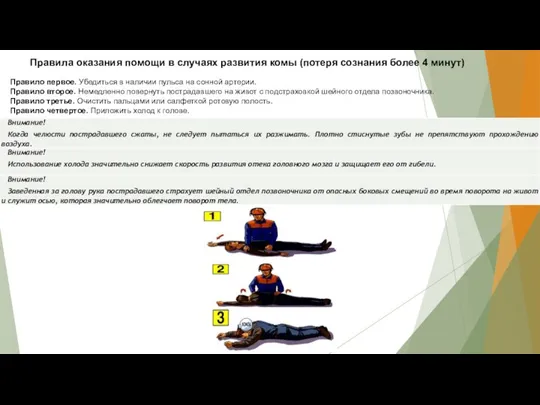 Правило первое. Убедиться в наличии пульса на сонной артерии. Правило второе.