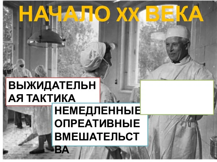 НАЧАЛО XX ВЕКА ВЫЖИДАТЕЛЬНАЯ ТАКТИКА НЕМЕДЛЕННЫЕ ОПРЕАТИВНЫЕ ВМЕШАТЕЛЬСТВА