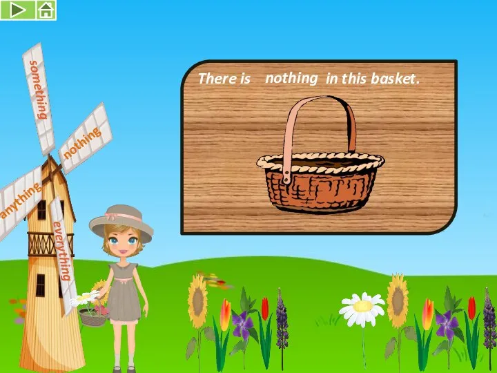 nothing anything something There is in this basket. nothing everything