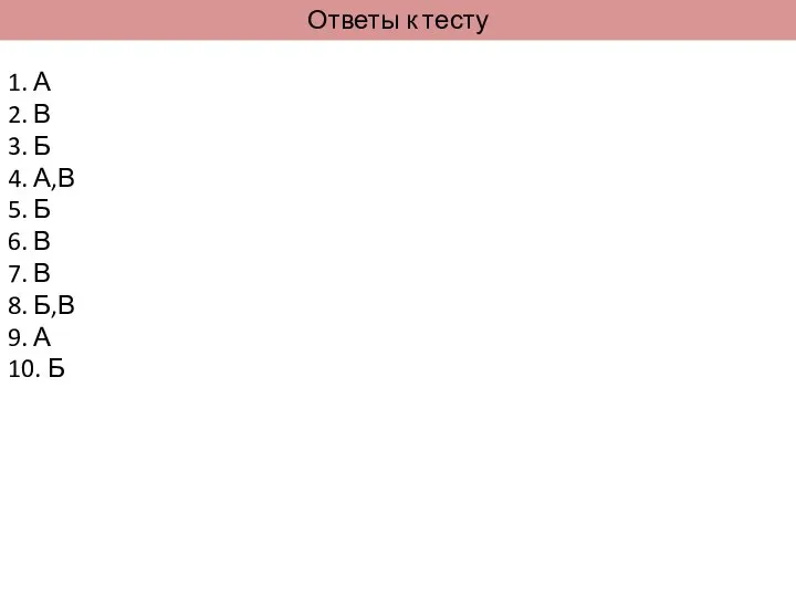 1. А 2. В 3. Б 4. А,В 5. Б 6.