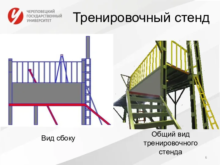 Тренировочный стенд Вид сбоку Общий вид тренировочного стенда