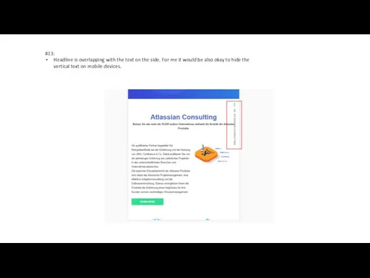 #13: Headline is overlapping with the text on the side. For