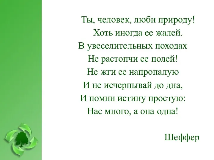 Ты, человек, люби природу! Хоть иногда ее жалей. В увеселительных походах