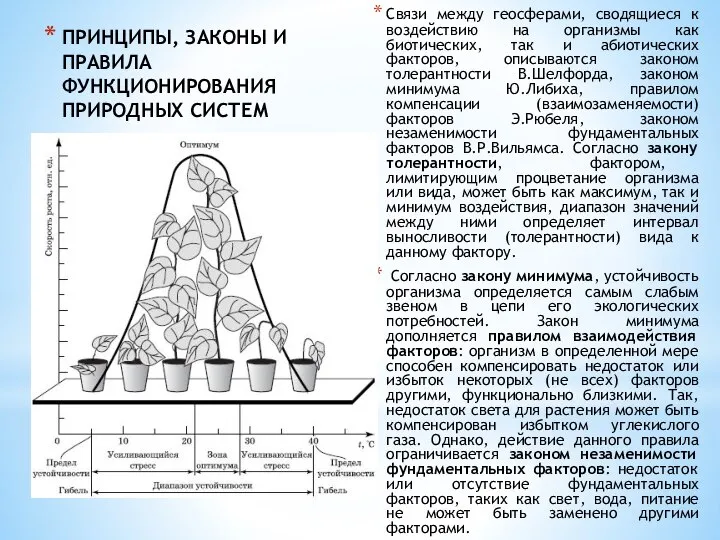 ПРИНЦИПЫ, ЗАКОНЫ И ПРАВИЛА ФУНКЦИОНИРОВАНИЯ ПРИРОДНЫХ СИСТЕМ Связи между геосферами, сводящиеся