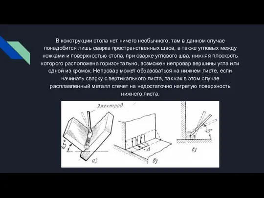 В конструкции стола нет ничего необычного, там в данном случае понадобится