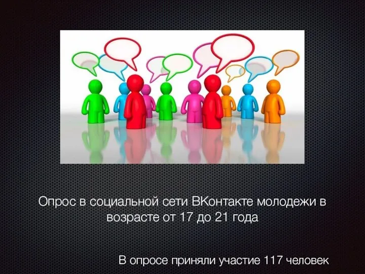 Опрос в социальной сети ВКонтакте молодежи в возрасте от 17 до