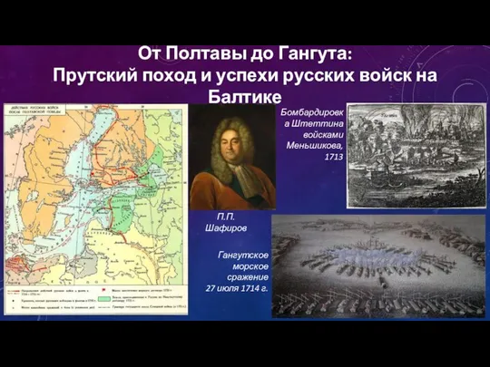 От Полтавы до Гангута: Прутский поход и успехи русских войск на