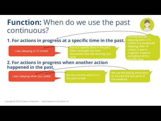 Function: When do we use the past continuous? I was sleeping