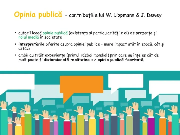 Opinia publică – contribuțiile lui W. Lippmann & J. Dewey autorii