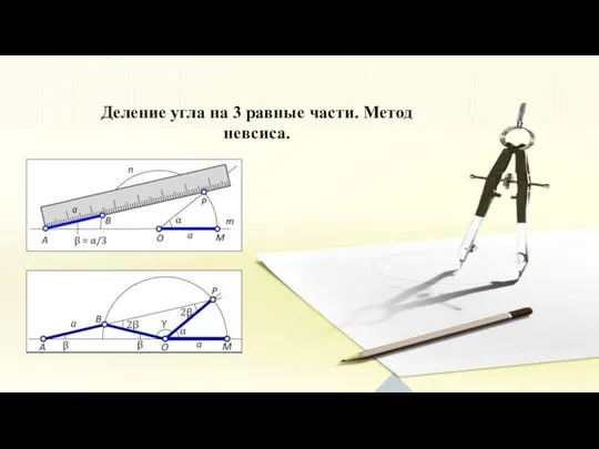 Деление угла на 3 равные части. Метод невсиса.