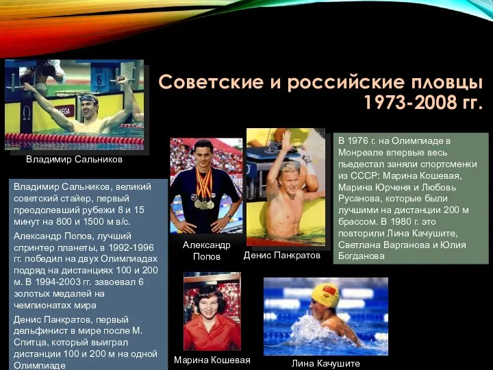 Советские и российские пловцы 1973-2008 гг. Владимир Сальников, великий советский стайер,