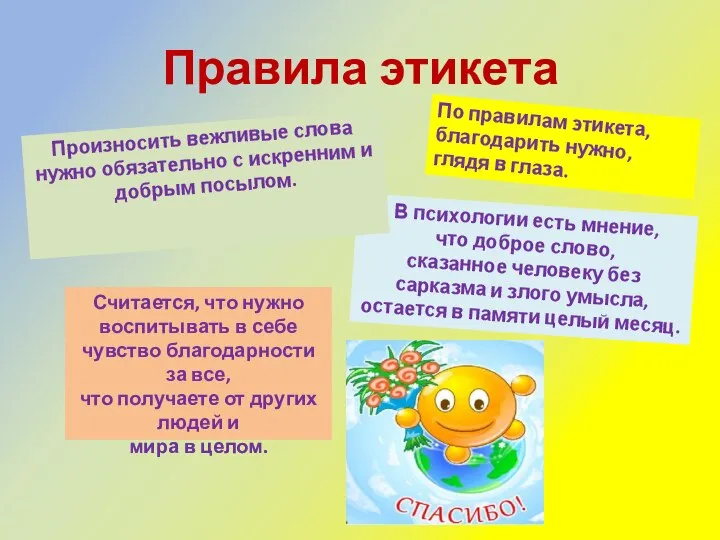 Правила этикета В психологии есть мнение, что доброе слово, сказанное человеку