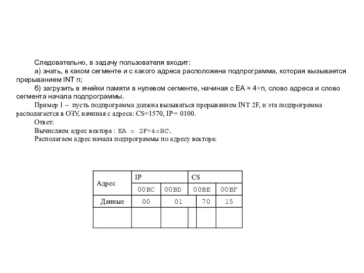 Следовательно, в задачу пользователя входит: а) знать, в каком сегменте и