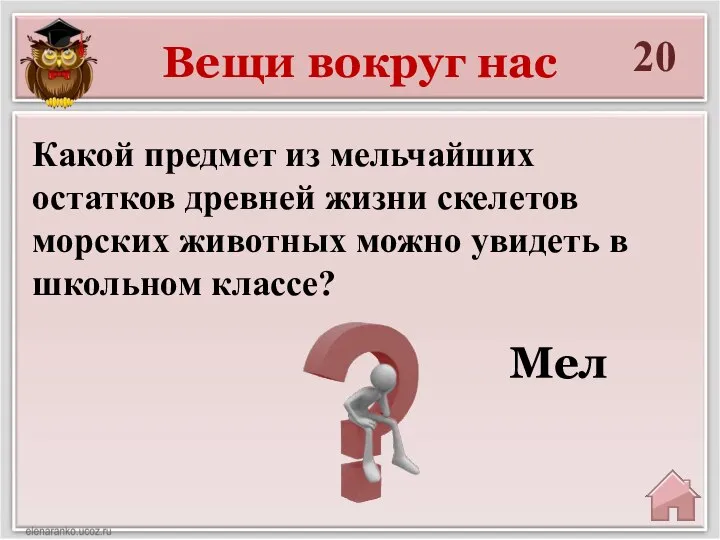 Вещи вокруг нас 20 Мел Какой предмет из мельчайших остатков древней