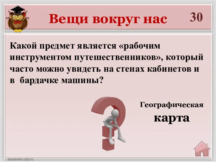 Вещи вокруг нас 30 Географическая карта Какой предмет является «рабочим инструментом