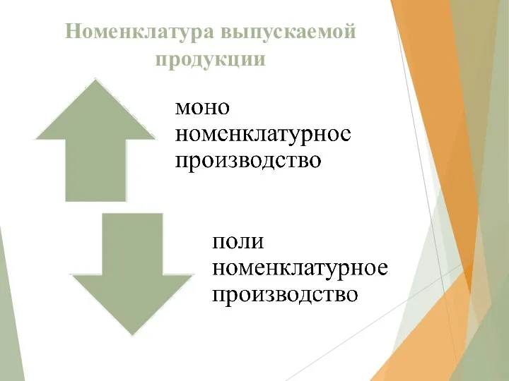 Номенклатура выпускаемой продукции