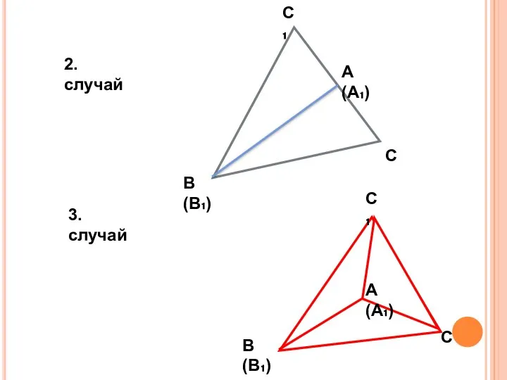 2.случай А(А₁) В(В₁) С₁ С 3.случай А(А₁) С₁ С В(В₁)