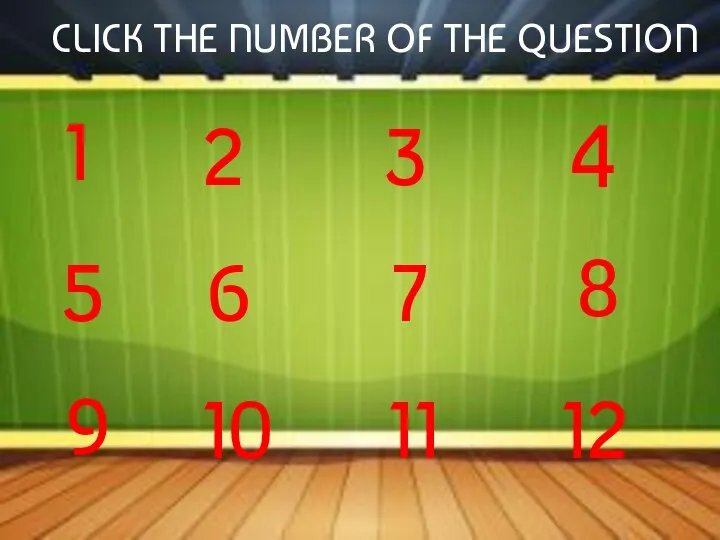 CLICK THE NUMBER OF THE QUESTION 1 2 3 4 5