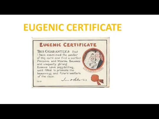 EUGENIC CERTIFICATE