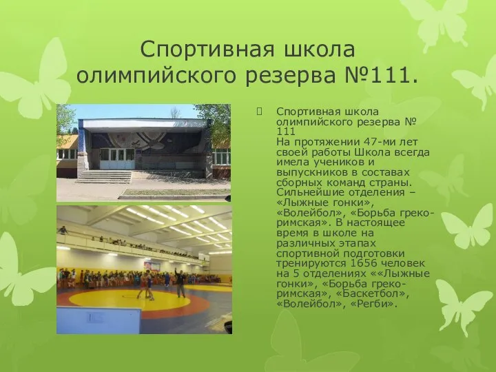 Спортивная школа олимпийского резерва №111. Спортивная школа олимпийского резерва № 111