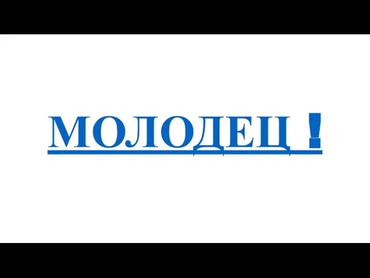 МОЛОДЕЦ !