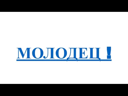 МОЛОДЕЦ !