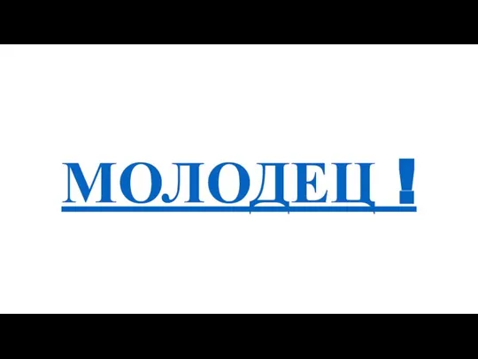 МОЛОДЕЦ !