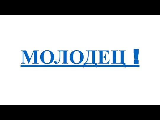 МОЛОДЕЦ !