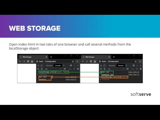 WEB STORAGE Open index.html in two tabs of one browser and