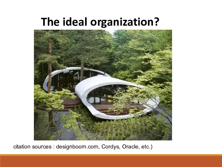 The ideal organization? citation sources : designboom.com, Cordys, Oracle, etc.)