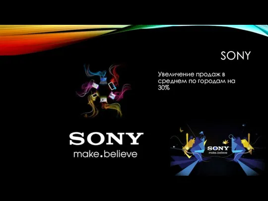 SONY Увеличение продаж в среднем по городам на 30%