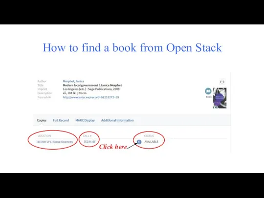 How to find a book from Open Stack Click here