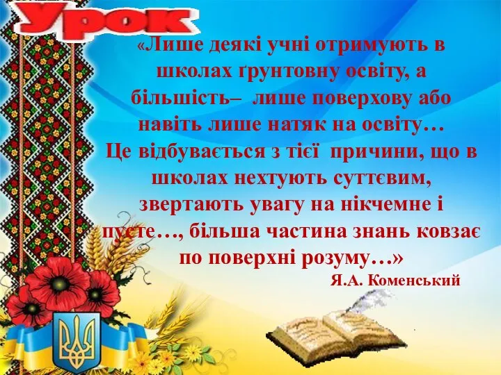 «Лише деякі учні отримують в школах ґрунтовну освіту, а більшість– лише