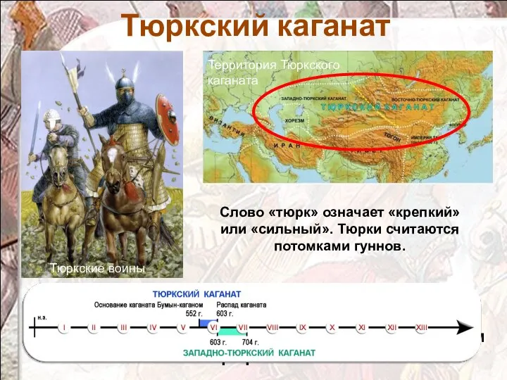 Тюркский каганат В VI веке на территории от Китая до Черного