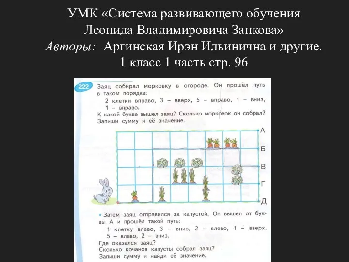 УМК «Система развивающего обучения Леонида Владимировича Занкова» Авторы: Аргинская Ирэн Ильинична