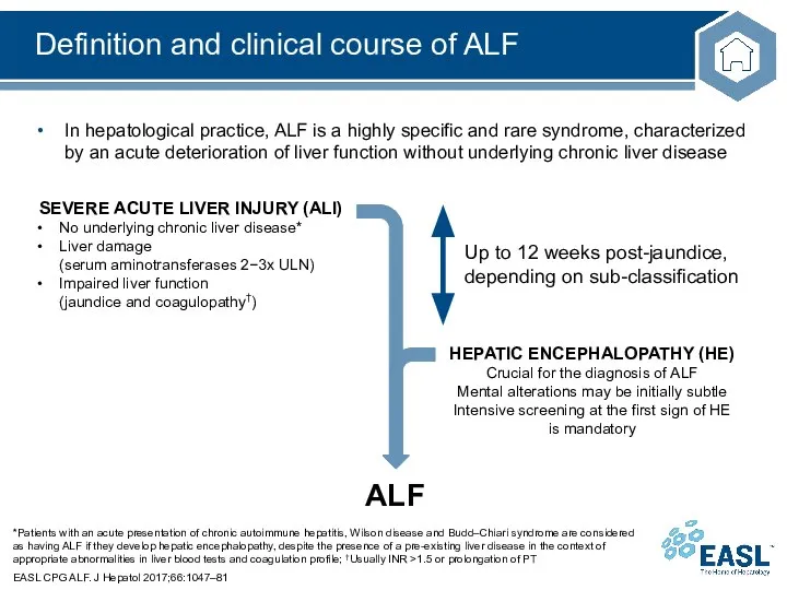 Definition and clinical course of ALF *Patients with an acute presentation