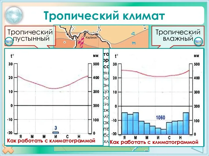 Тропический климат 3а 3б Тропический пустынный Тропический влажный Побережье Тихого океана