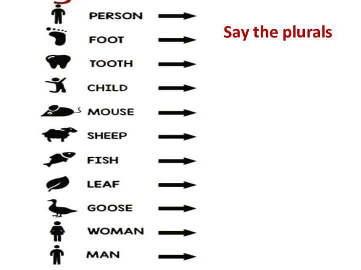 Say the plurals