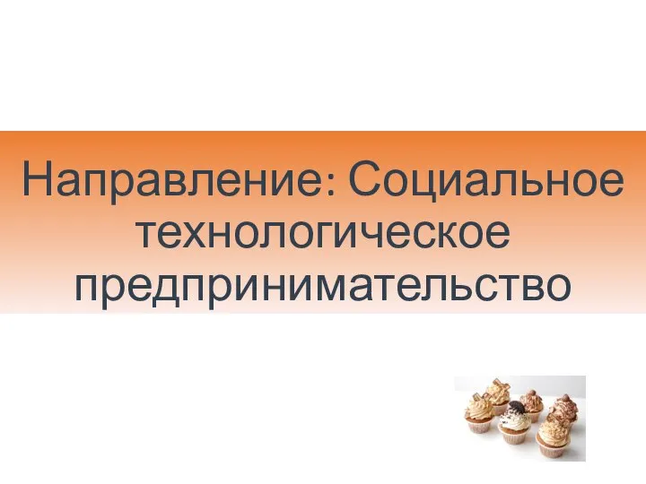 Направление: Социальное технологическое предпринимательство