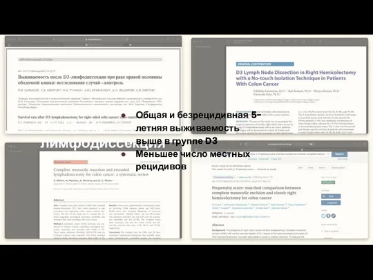 D2 VS D3 лимфодиссекция Общая и безрецидивная 5-летняя выживаемость выше в