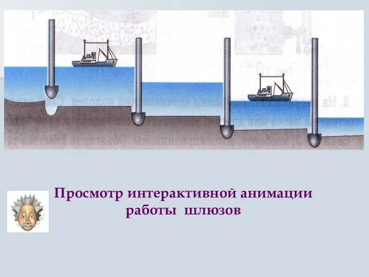 Просмотр интерактивной анимации работы шлюзов