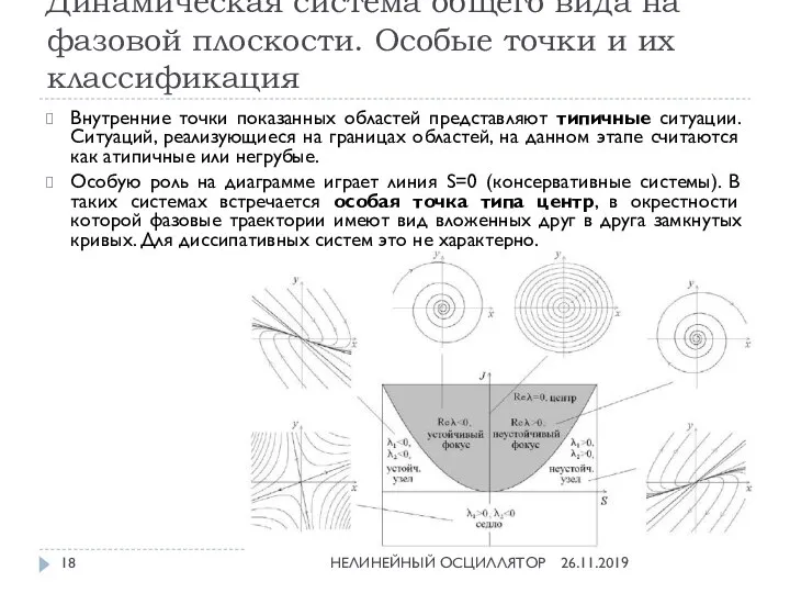 Динамическая система общего вида на фазовой плоскости. Особые точки и их