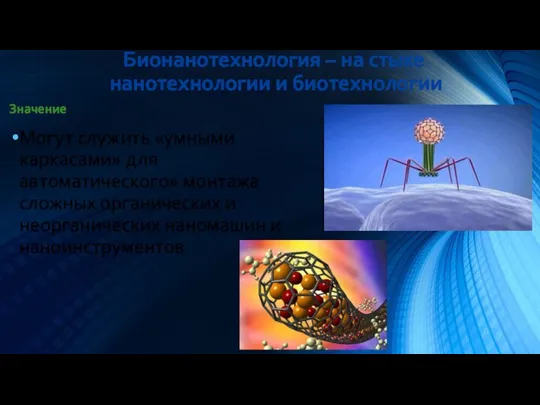 Значение Могут служить «умными каркасами» для автоматического» монтажа сложных органических и