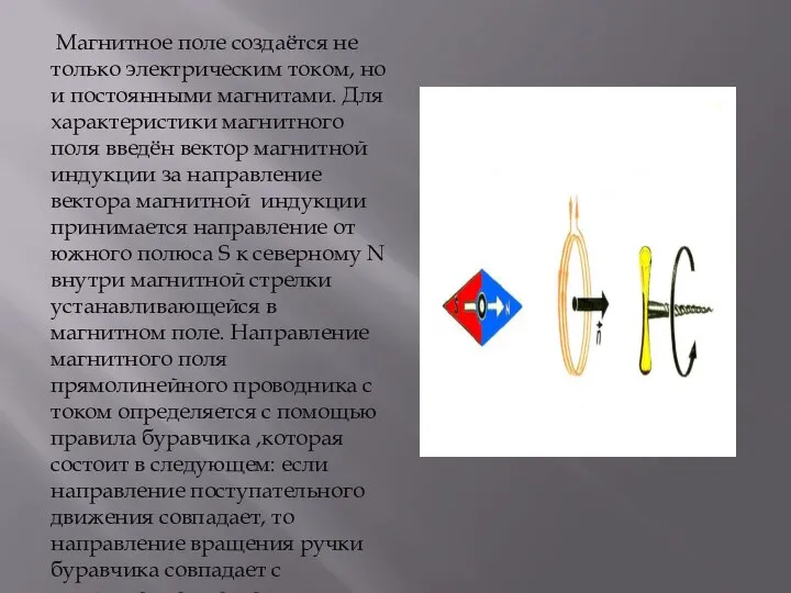 Магнитное поле создаётся не только электрическим током, но и постоянными магнитами.