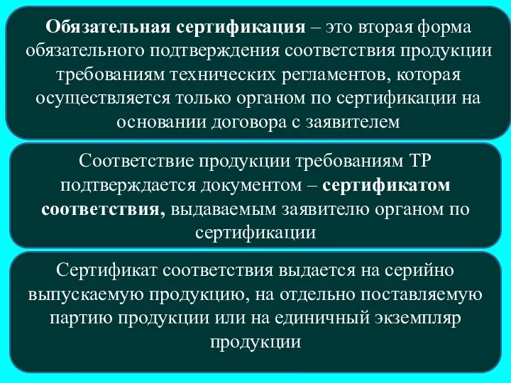 Обязательная сертификация – это вторая форма обязательного подтверждения соответствия продукции требованиям