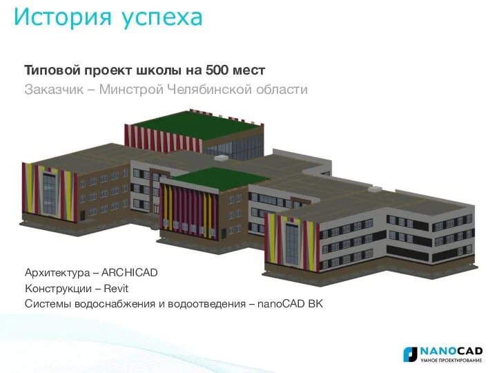 Типовой проект школы на 500 мест Заказчик – Минстрой Челябинской области