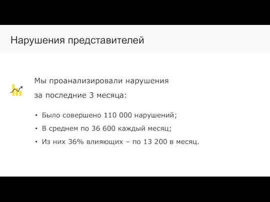 Мы проанализировали нарушения за последние 3 месяца: Было совершено 110 000