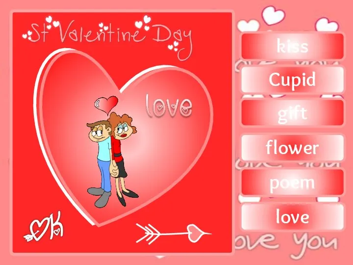 kiss gift Cupid flower poem love