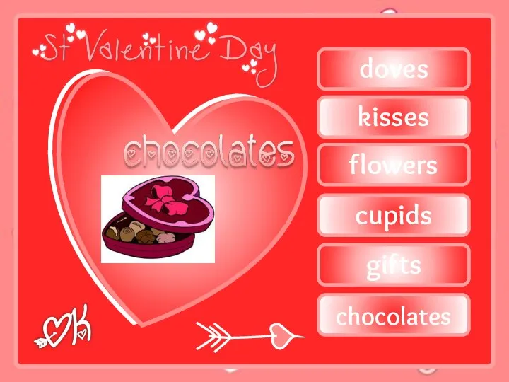 doves flowers kisses cupids gifts chocolates